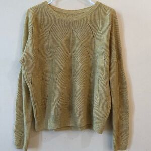 Anthropologie Mustard Yellow Crew Neck Sweater